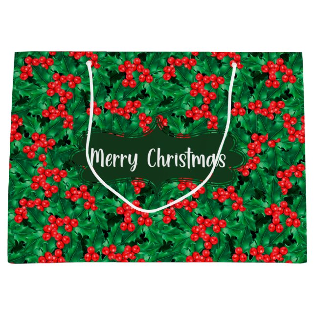 Sac cadeau Noël Holly (Devant)