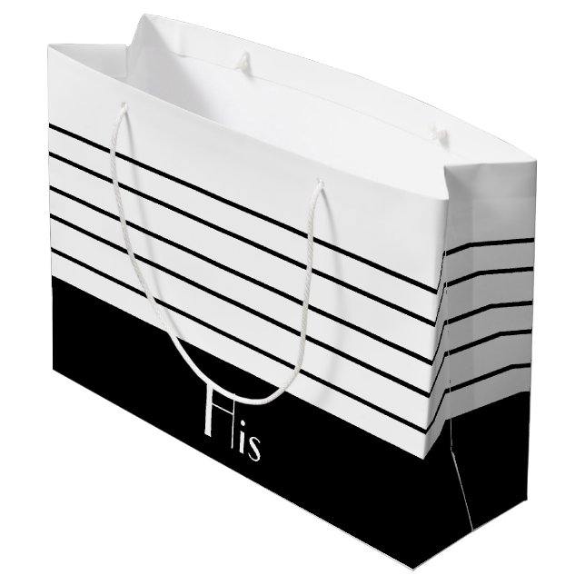 Sac Cadeau Noir Et Blanc Gratuit (Dos Angle)