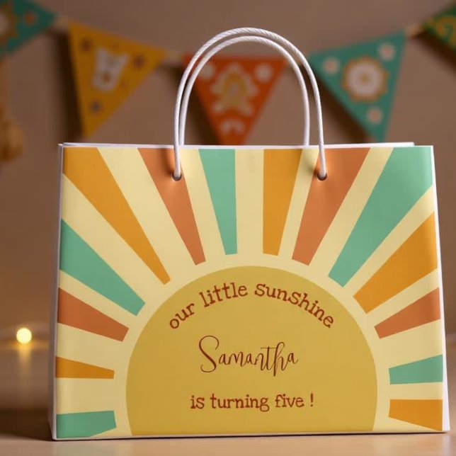 Sac Cadeau notre petit soleil grand soleil avec rayons annive (Créateur téléchargé)
