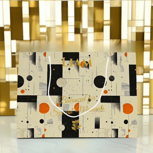 Sac cadeau orangé et noir équilibré (Créateur téléchargé)