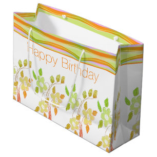 Sac cadeau orangé et vert à Accent Floral