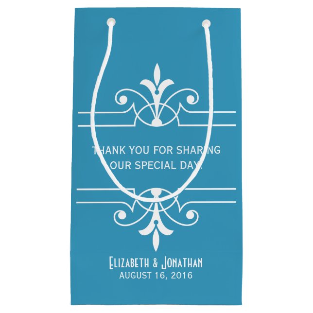 Sac cadeau ornemental Bleu Fancy (Devant)