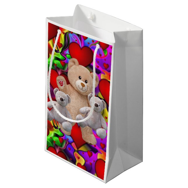 Sac cadeau Ours en peluche de Saint-Valentin (Devant Angle)