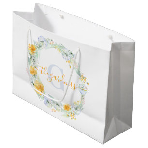 Sac cadeau personnalisé à motif d'aquarelle de pis