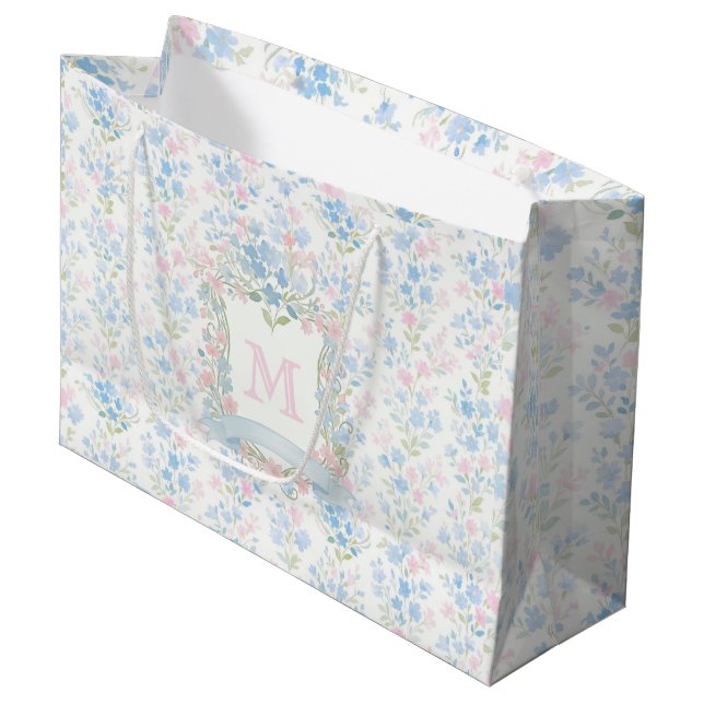 Sac cadeau personnalisé à motif floral grandmillen (Devant Angle)