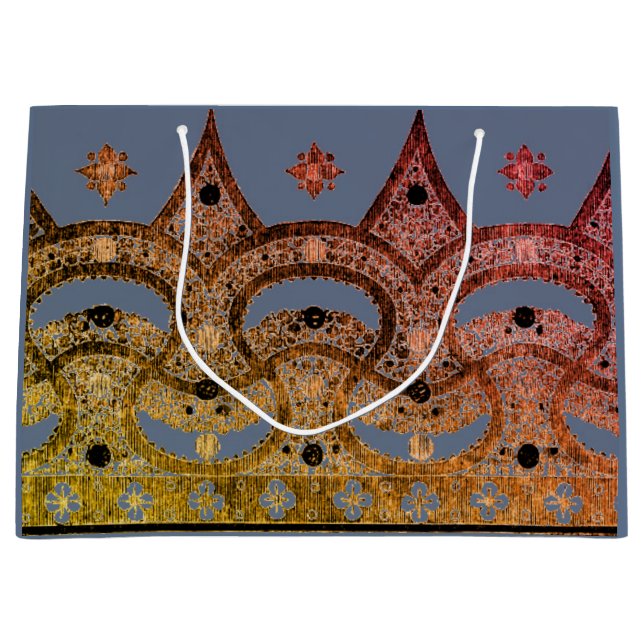 SAC CADEAU PERSONNALISÉ AVEC MOTIF CHINOIS BLEU ET (Devant)