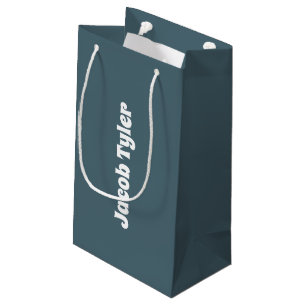 Sac cadeau personnalisé bleu ardoise