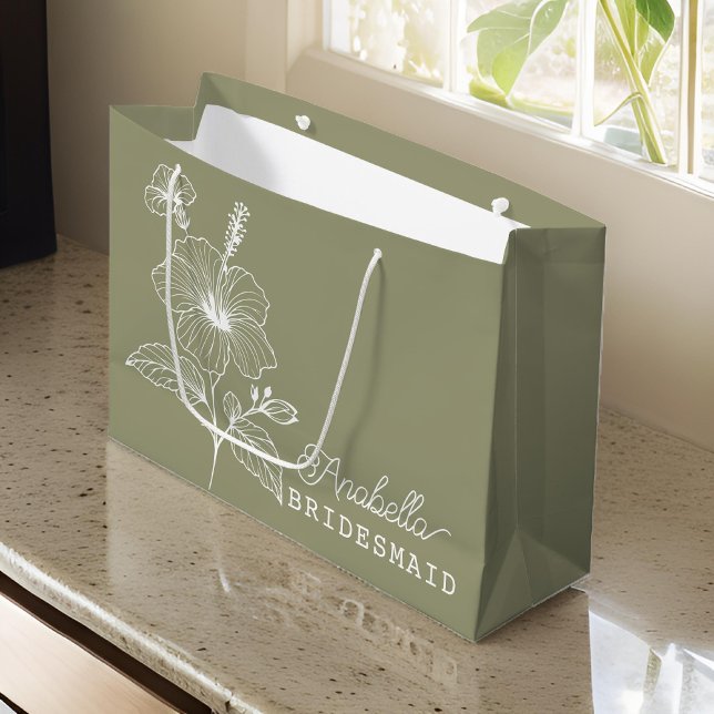 Sac Cadeau Personnalisé Demoiselles d'Honneur, Cad (bridesmaid gift bag, minimal flower gift bag, bridesmaid proposal gift, bachelorette gift, )