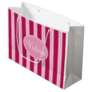 Sac cadeau personnalisé en bonbon rose