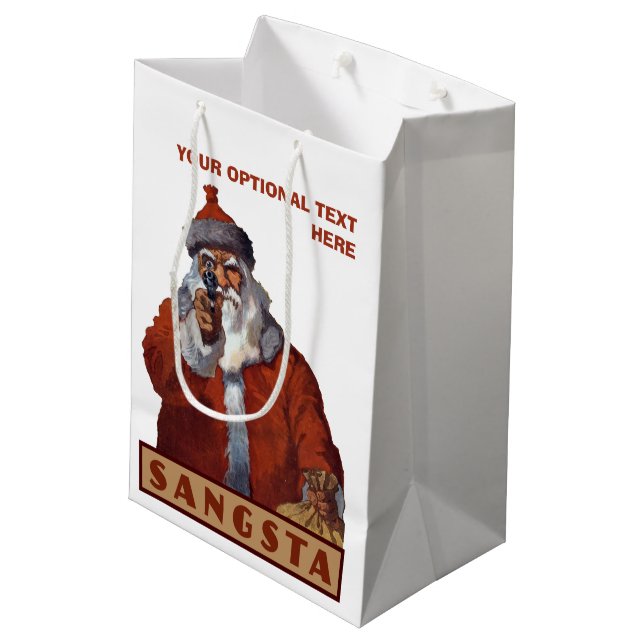 Sac cadeau personnalisé Gangsta Père Noël (Dos Angle)