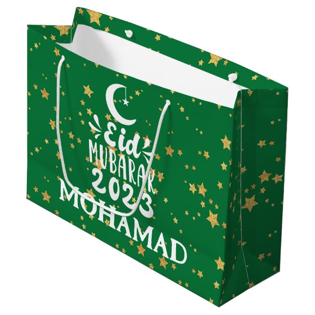 Sac cadeau personnalisé grande fête Eid 2023 (Devant Angle)