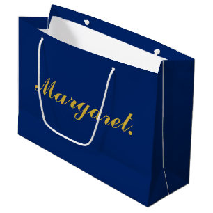 Sac cadeau personnalisé grande taille Navy élégant