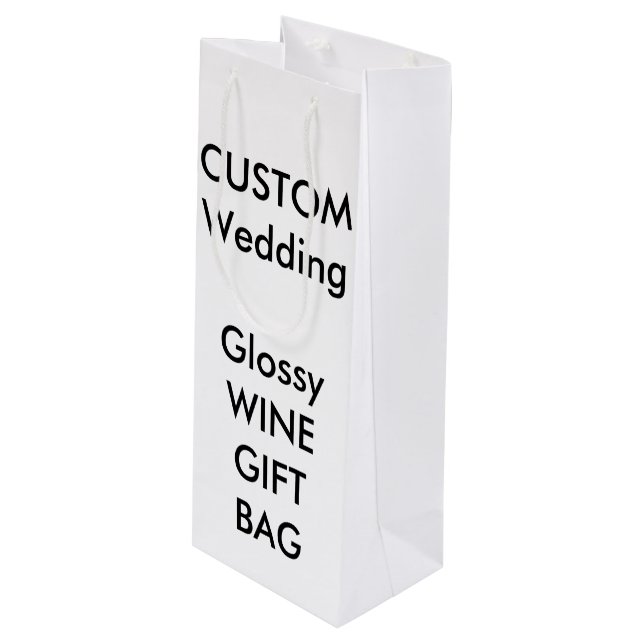 Sac cadeau personnalisé mariage pour vin GLOSSY 4, (Devant Angle)
