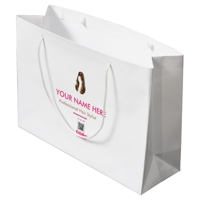 Sac cadeau personnalisé pour coiffeur (Dos Angle)
