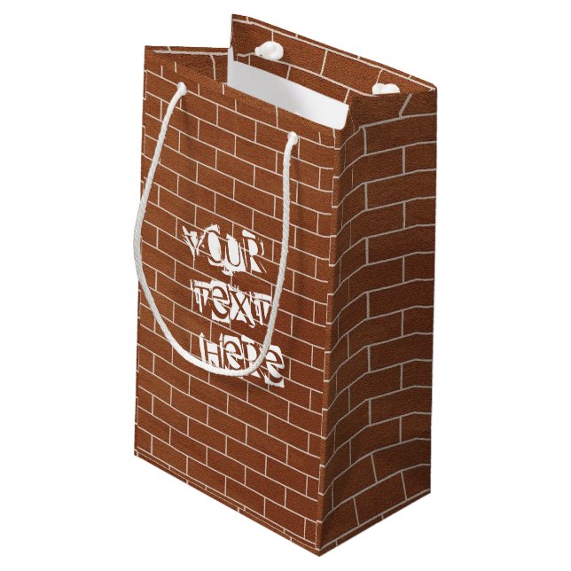 Sac Cadeau Personnalisé Texte Mur de Briques (Dos Angle)