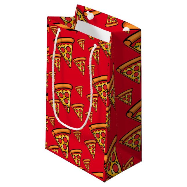 Sac cadeau petit - Conception Pizza vendredi - Pet (Devant Angle)