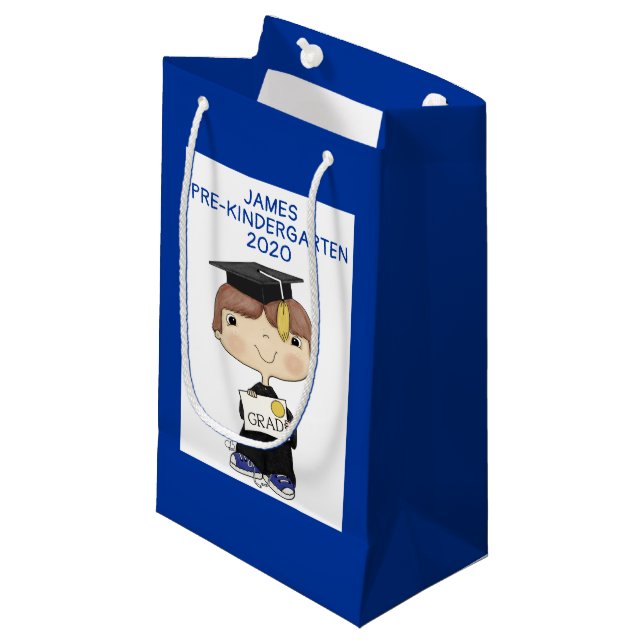 Sac Cadeau Petit garçon diplômé Cheveux Brown (Devant Angle)
