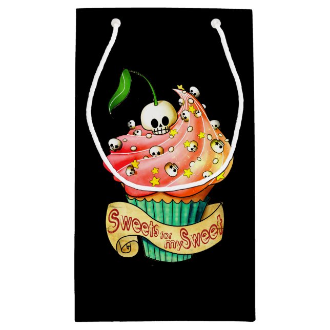 Sac Cadeau Petit gâteau doux et mortel de crâne (Dos)