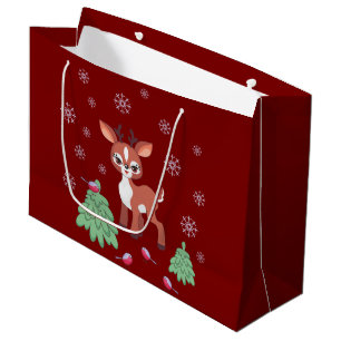 Sac cadeau petit renne mignon