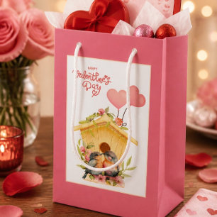 Sac cadeau petit Saint-Valentin pour inséparables