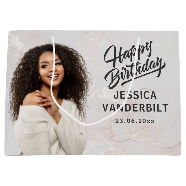 Sac cadeau photo élégant personnalisé (Devant)