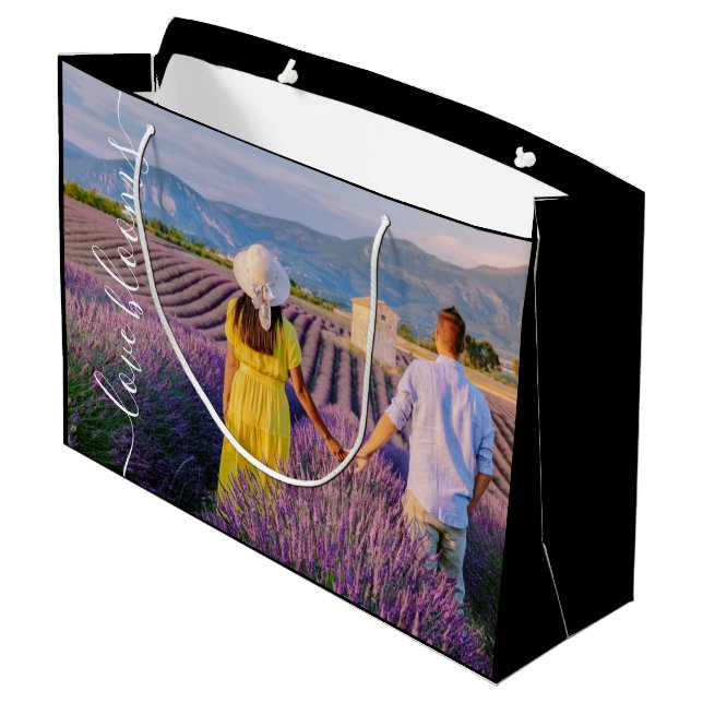 Sac Cadeau Photo "L'amour Fleurit" (Dos Angle)