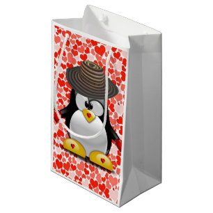 Sac cadeau Pingouin de Saint-Valentin