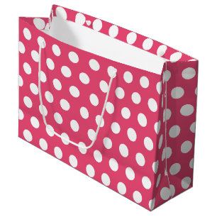 Sac Cadeau Pink & White Grand Moyenne Polka Point Party