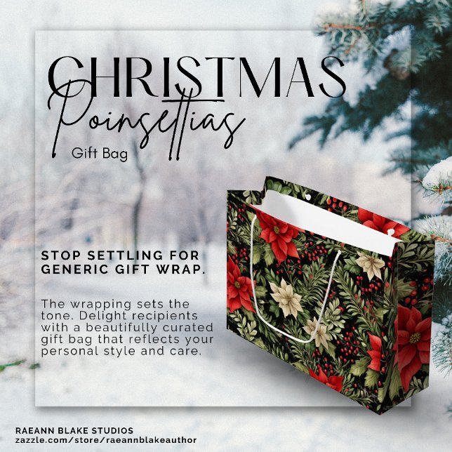 Sac Cadeau Poinsettias de Noël (Créateur téléchargé)