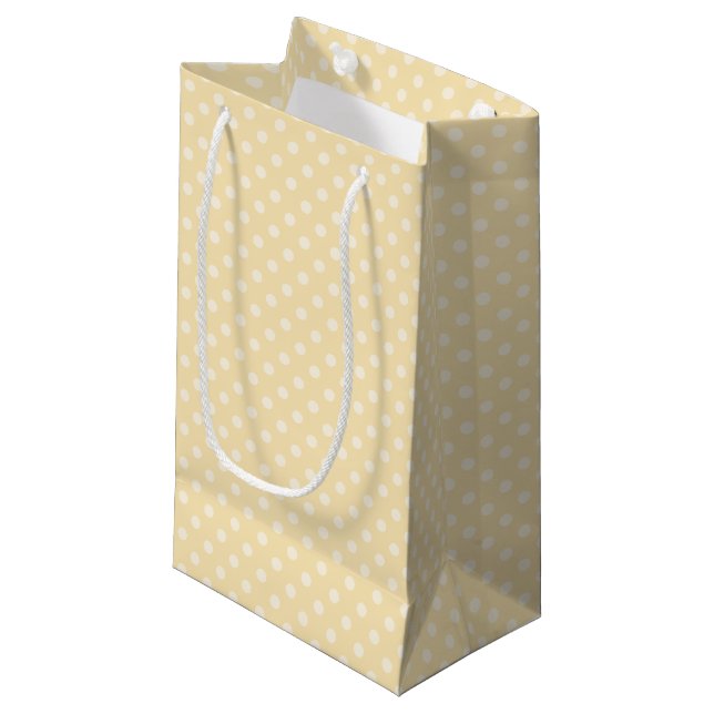 Sac cadeau pois citron chiffon jaune (Devant Angle)