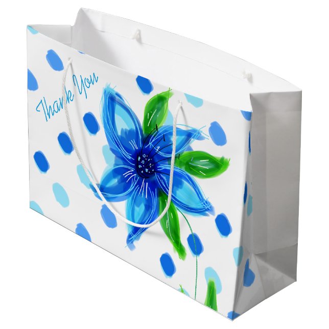 Sac cadeau Polka-Dot Bleu (Dos Angle)