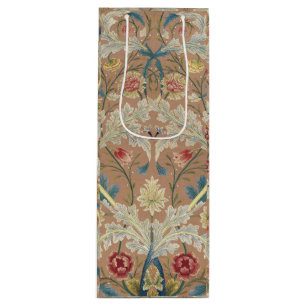 Sac Cadeau Pour Bouteille 1875 Broderie florale Vintage William Morris