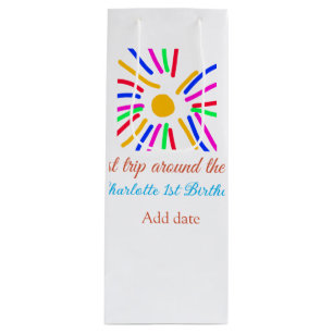 Sac Cadeau Pour Bouteille 1er Anniversaire soleil voyage ajouter nom soleil 