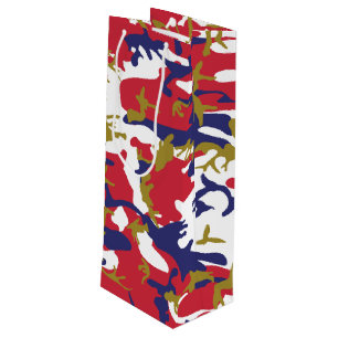 Sac Cadeau Pour Bouteille 4 juillet, Jour de l'Indépendance, Or de camouflag