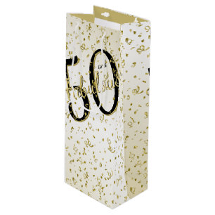 Sac Cadeau Pour Bouteille 50 ans et fabuleuse fête d'anniversaire Black Gol