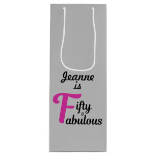Sac Cadeau Pour Bouteille 50 et Fabulous Happy 50th Birthday Party