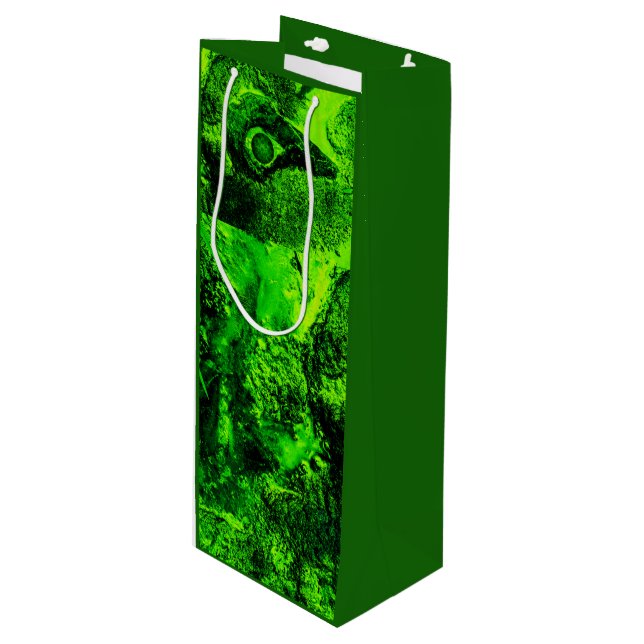 Sac Cadeau Pour Bouteille à la recherche de vert (Devant Angle)