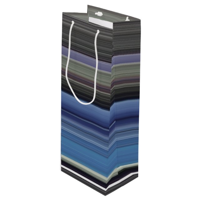Sac Cadeau Pour Bouteille Abstract #1: Blue and grey (Devant Angle)