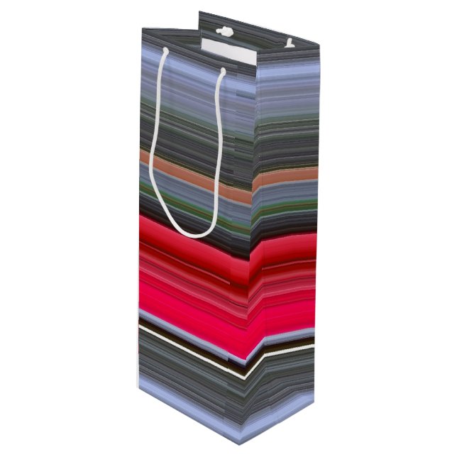 Sac Cadeau Pour Bouteille Abstract #1: Red and Grey (Devant Angle)