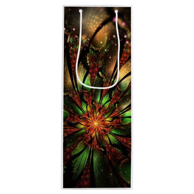 Sac Cadeau Pour Bouteille Abstract fractal flower design (Devant)