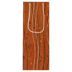 Sac Cadeau Pour Bouteille Abstrait japonais Wavy Red Stripes