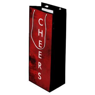 Sac Cadeau Pour Bouteille Abstrait moderne noir et rouge - Bravo