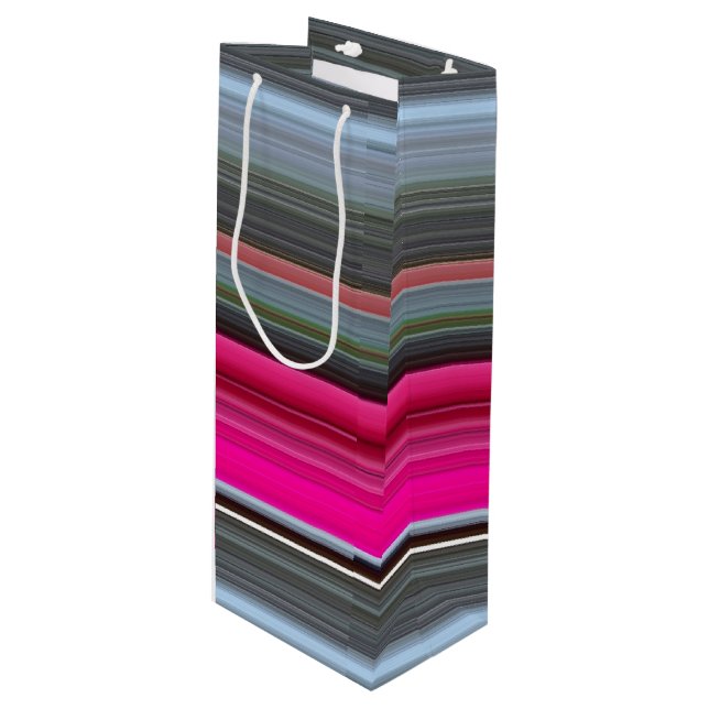 Sac Cadeau Pour Bouteille Abstrait n° 1 : Cerise et gris (Devant Angle)