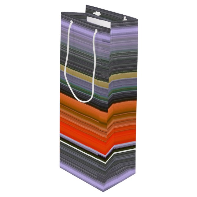 Sac Cadeau Pour Bouteille Abstrait n° 1 : orange et gris (Devant Angle)