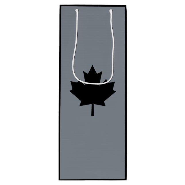 Sac Cadeau Pour Bouteille Affichage de Canadian Black Maple Leaf (Devant)