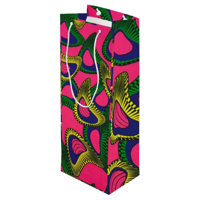 Sac Cadeau Pour Bouteille African Print Wine Gift Bag (Dos Angle)