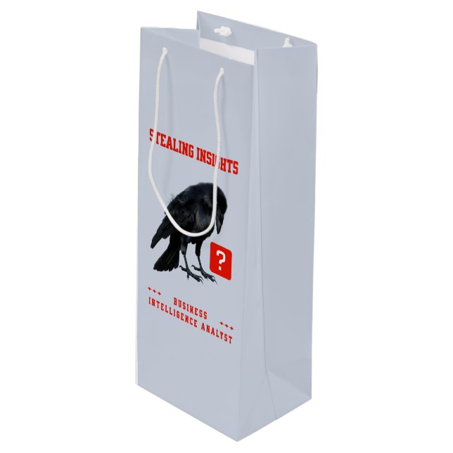 Sac Cadeau Pour Bouteille Analyste en intelligence d'affaires Crow (Devant Angle)