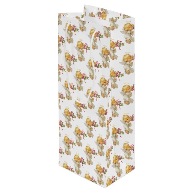 Sac Cadeau Pour Bouteille Ange de Noël (Dos Angle)
