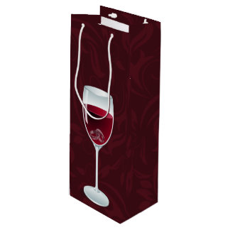 Sac Cadeau Pour Bouteille Anneaux en verre de vin Mariage
