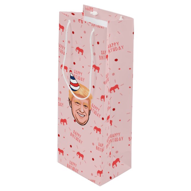SAC CADEAU POUR BOUTEILLE ANNIVERSAIRE DE DONALD TRUMP (Devant Angle)
